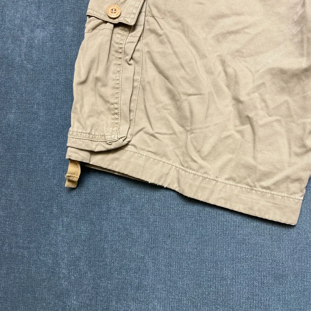U.S. Polo Assn Cargo Shorts Mens 36 Khaki Cotton Flat Front Slash Pockets Hiking
